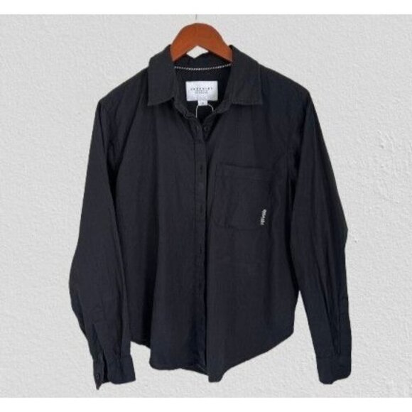 The Shirt Rochelle Behrens Shirt Button-down Black Cotton Front Pocket - Picture 1 of 7